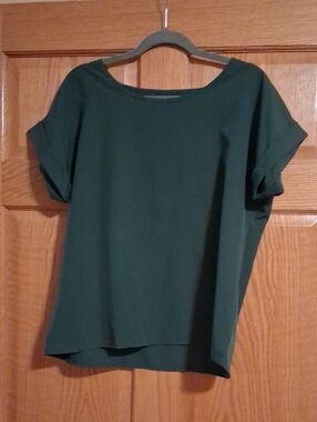 Women’s Dark Green Short Sleeve Boxy Tunic